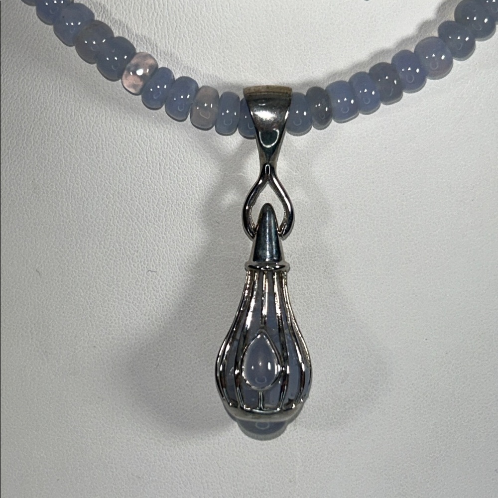 NWOT Sterling Silver Genuine Gemstone Designer Necklace By Sajen